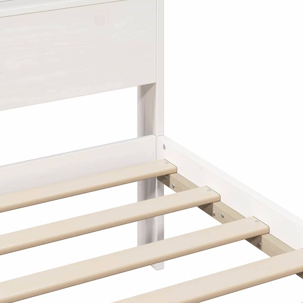 Bed Frame with Headboard White 75 x 190 cm Engineered Wood