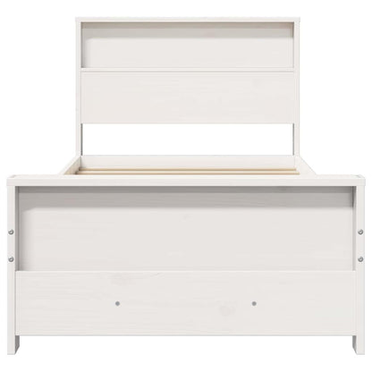 Bed Frame with Headboard White 75 x 190 cm Engineered Wood