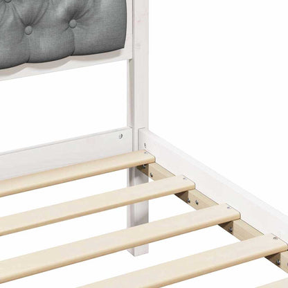 Bed Frame with Headboard Light Grey 90 x 190 cm Solid Pine Wood