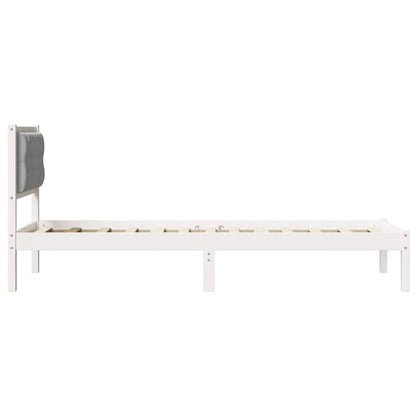 Bed Frame with Headboard Light Grey 90 x 190 cm Solid Pine Wood