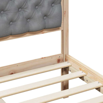 Bed Frame with Headboard Light Grey 90 x 200 cm Solid Pine Wood