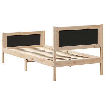 Bed Frame with Headboard Black 90 x 200 cm Solid Pine Wood