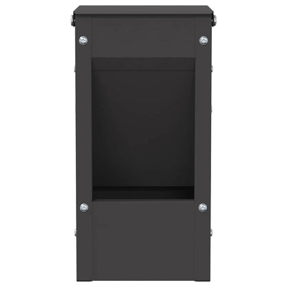 Rabbit Feeder Black 12.5 x 12.5 x 25 cm Cold-Rolled Steel