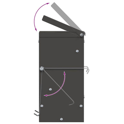 Rabbit Feeder Black 12.5 x 12.5 x 25 cm Cold-Rolled Steel