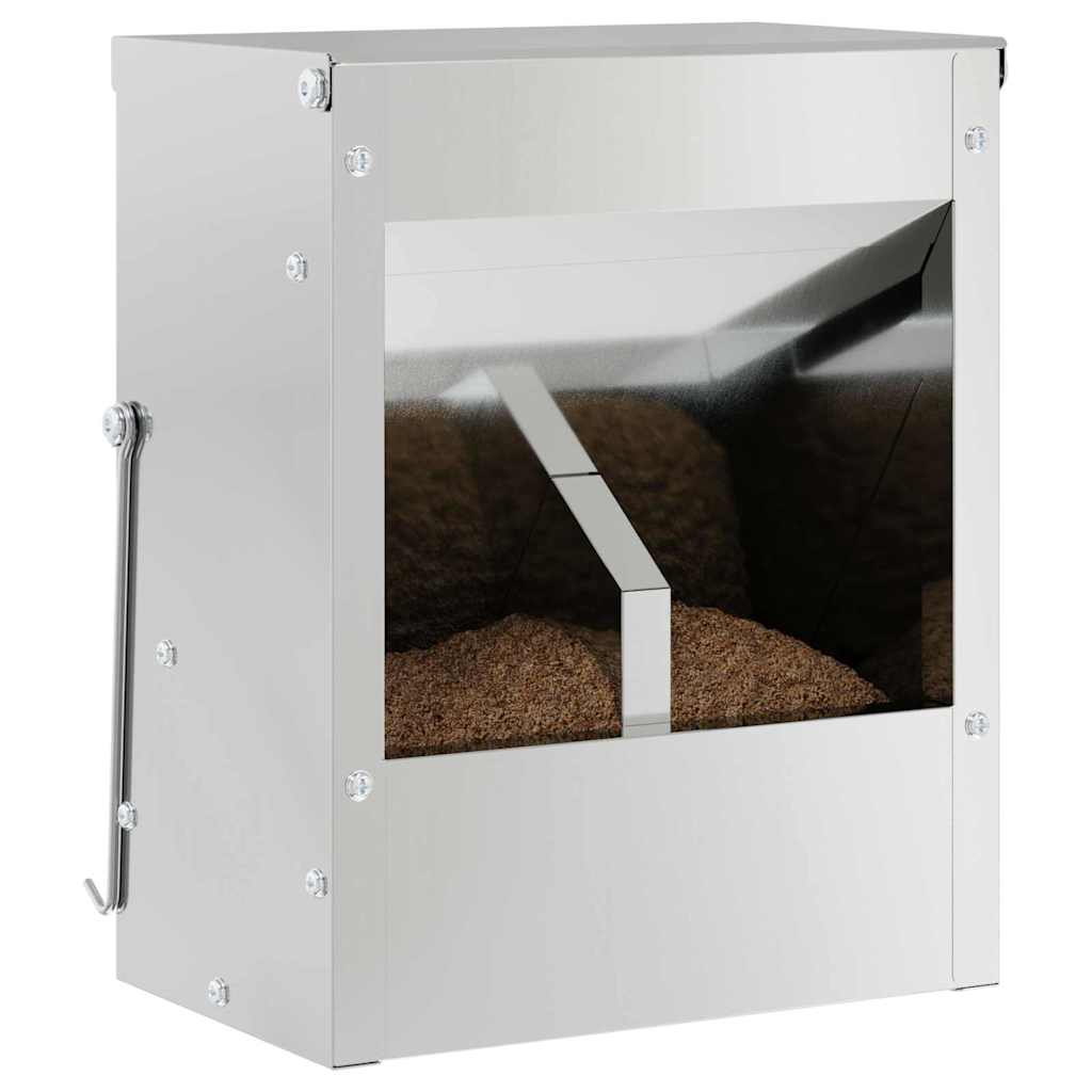 Rabbit Feeder Silver 20 x 12.5 x 25 cm Galvanised Steel