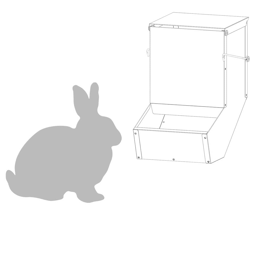 Rabbit Feeder Silver 17.5 x 26 x 28.5 cm Galvanised Steel
