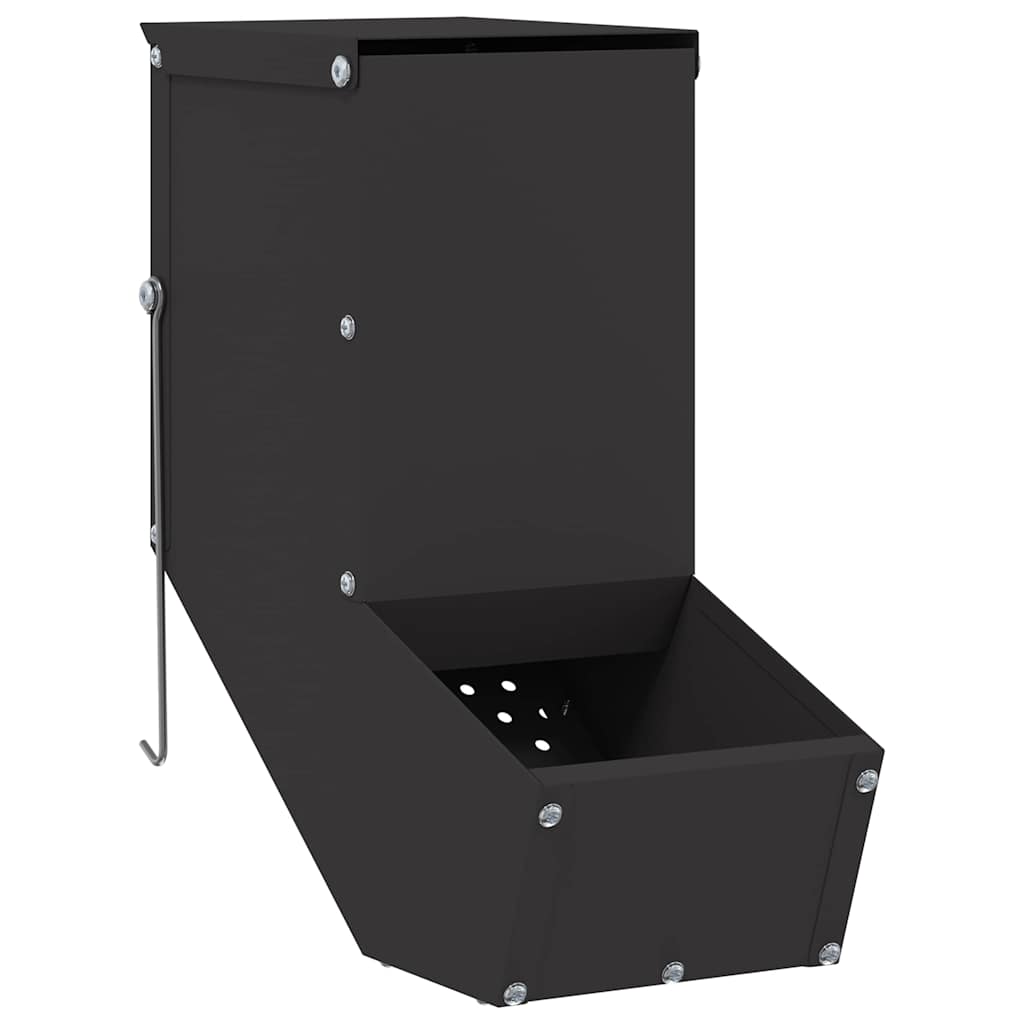 Rabbit Feeder Black 12.5 x 26 x 28.5 cm Cold-Rolled Steel