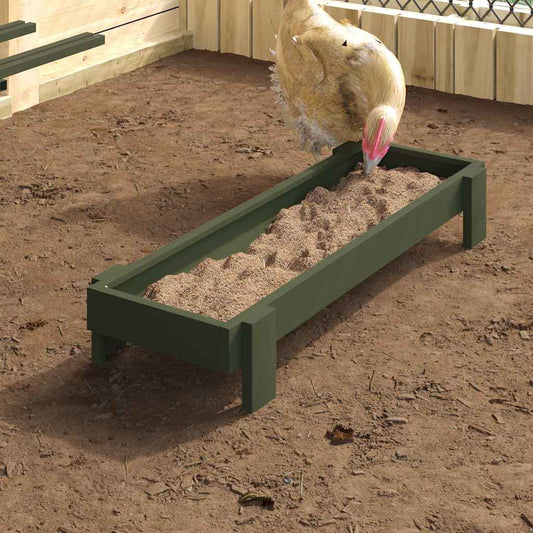 Chicken Feeding Trough Olive Green 80 x 28 x 13.5 cm