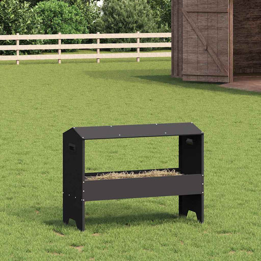 Livestock Feeding Trough Black 79 x 35 x 62 cm 15 kg