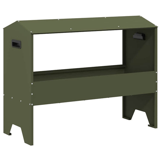 Livestock Feeding Trough Olive Green 79 x 35 x 62 cm 15 kg
