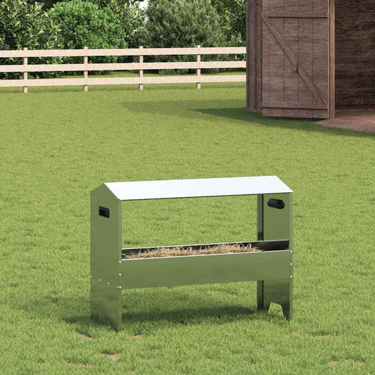 Livestock Feeding Trough Silver 79 x 35 x 62 cm 15 kg
