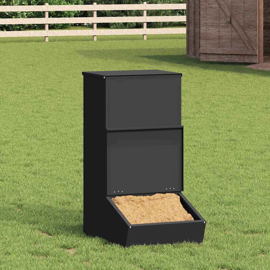 Pig Feeder Black 55 x 38 x 76 cm 20 kg Cold-Rolled Steel