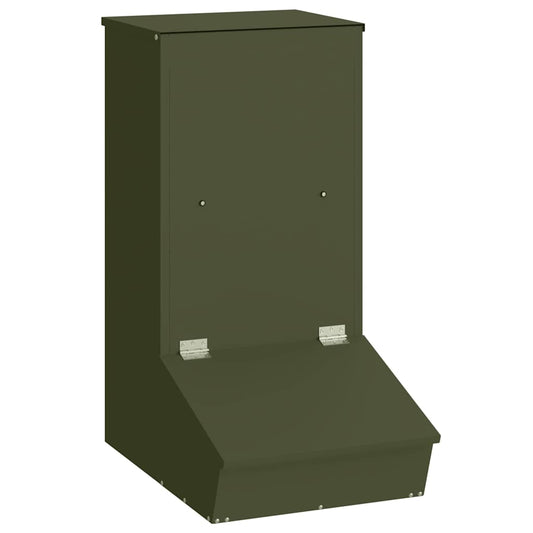 Pig Feeder Olive Green 55 x 38 x 76 cm 20 kg Cold-Rolled Steel