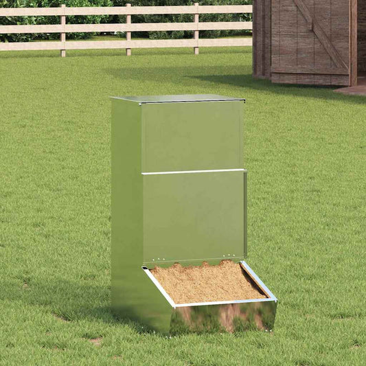 Pig Feeder Silver 55 x 38 x 76 cm 20 kg Galvanised Steel