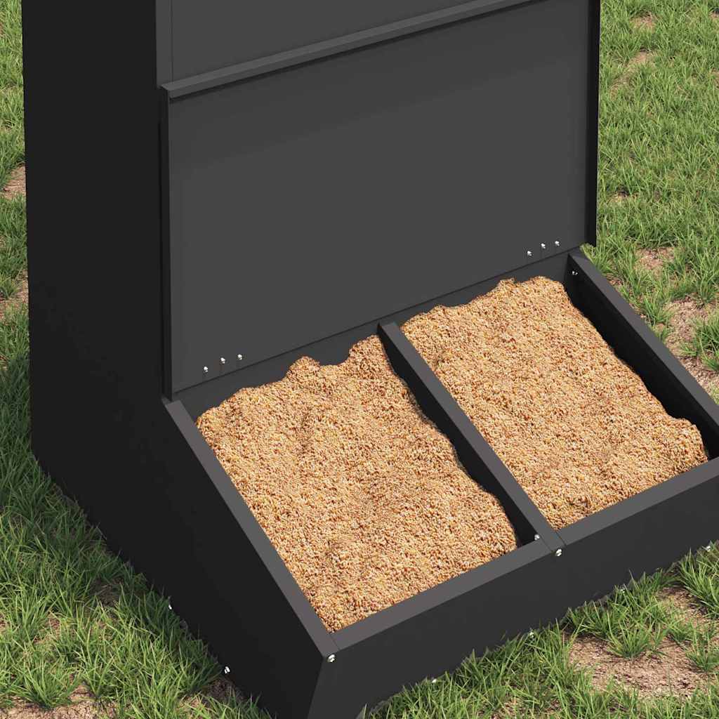 Pig Feeder Black 55 x 51 x 91.5 cm Cold-Rolled Steel