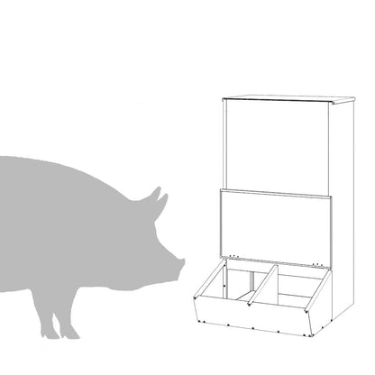 Pig Feeder Black 55 x 51 x 91.5 cm Cold-Rolled Steel