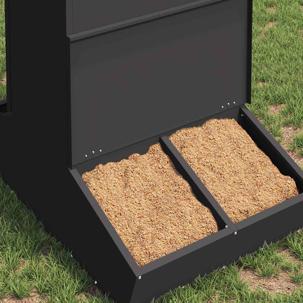Pig Feeder Black 82 x 51 x 91.5 cm Cold-Rolled Steel