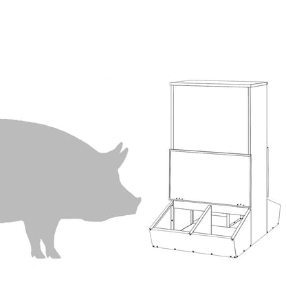 Pig Feeder Black 82 x 51 x 91.5 cm Cold-Rolled Steel