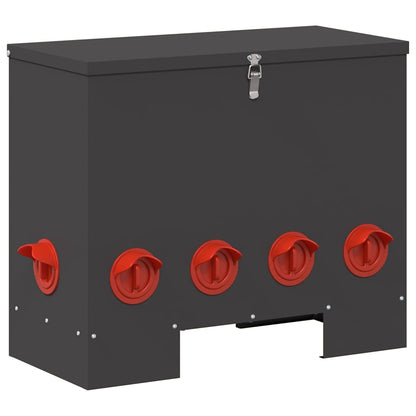 Chicken Feeder Black 60.5 x 29 x 51 cm Cold-Rolled Steel