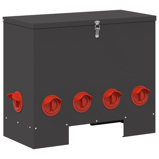 Chicken Feeder Black 60.5 x 29 x 51 cm 25 kg Cold-Rolled Steel
