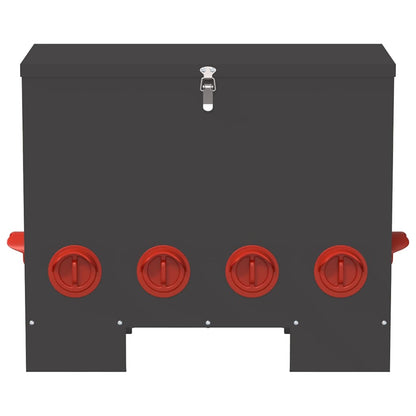 Chicken Feeder Black 60.5 x 29 x 51 cm Cold-Rolled Steel