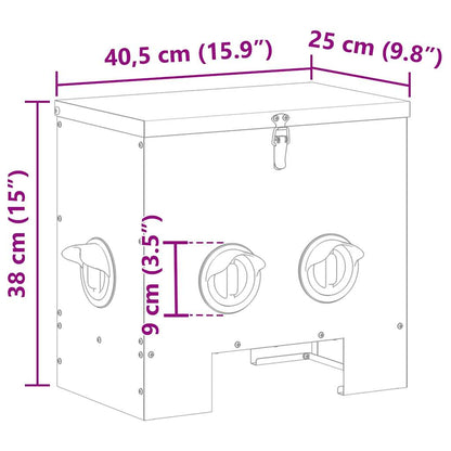 Chicken Feeder Black 40.5 x 25 x 38 cm Cold-Rolled Steel