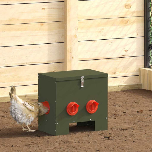 Chicken Feeder Olive Green 40.5 x 25 x 38 cm 20 kg