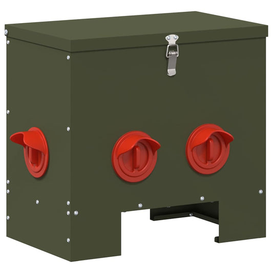 Chicken Feeder Olive Green 40.5 x 25 x 38 cm 20 kg