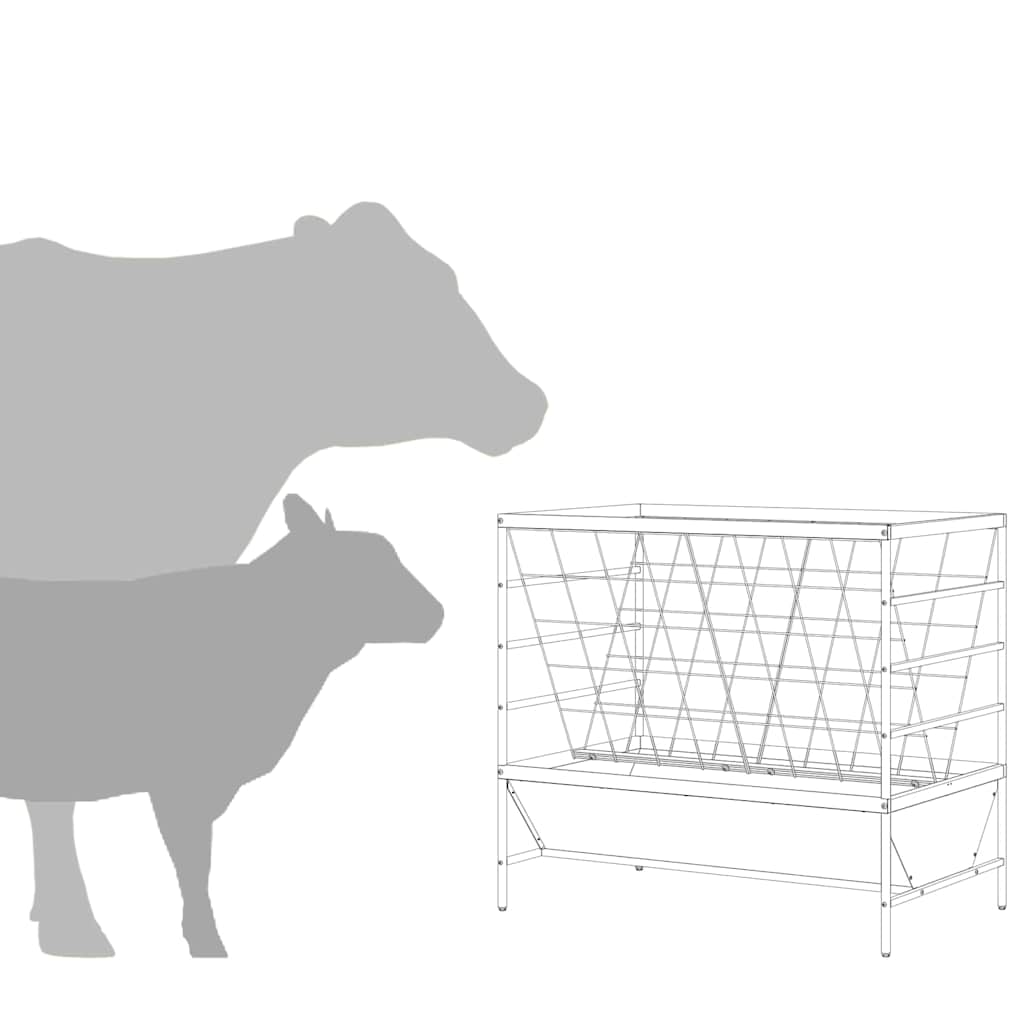 Livestock Feeder Black 100 x 60 x 90 cm Cold-Rolled Steel