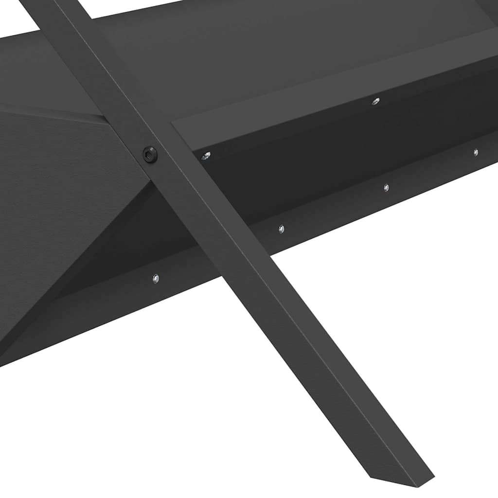 Livestock Feeding Trough Black 111 x 76 x 38 cm
