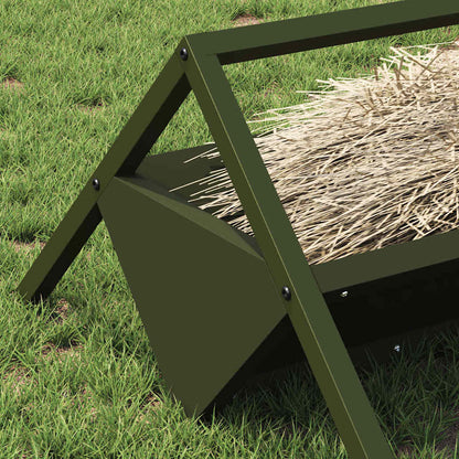 Livestock Feeding Trough Olive Green 111 x 76 x 38 cm