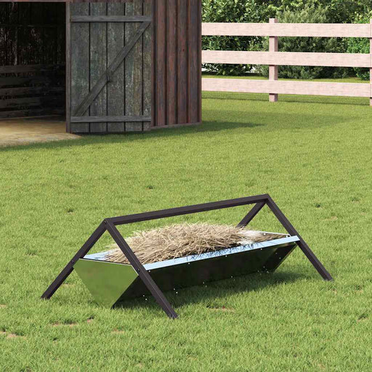 Livestock Feeding Trough Silver 111 x 76 x 38 cm 10 kg