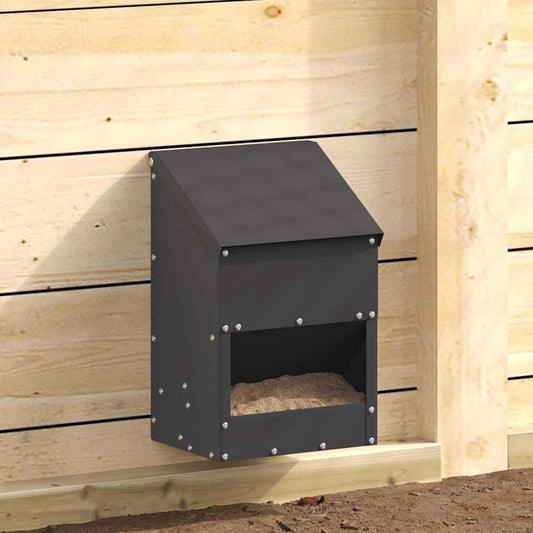 Chicken Feeder Black 21 x 16 x 33 cm 3 kg Cold-Rolled Steel