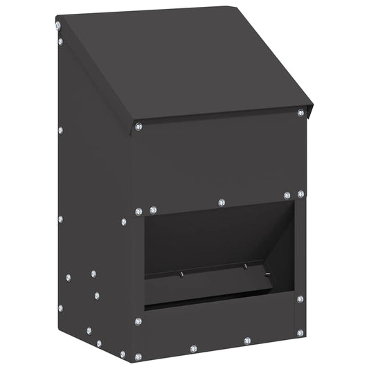 Chicken Feeder Black 21 x 16 x 33 cm 3 kg Cold-Rolled Steel