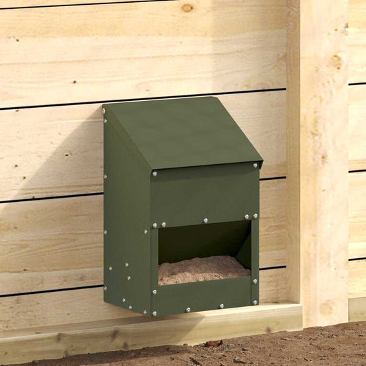 Chicken Feeder Olive Green 21 x 16 x 33 cm 3 kg