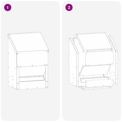 Chicken Feeder Silver 21 x 16 x 33 cm Galvanised Steel