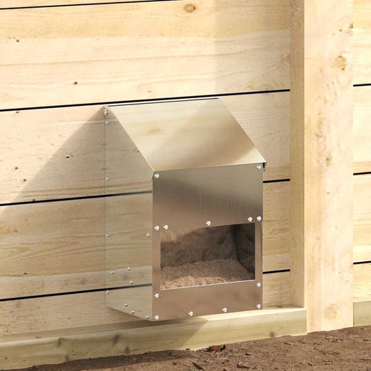 Chicken Feeder Silver 21 x 16 x 33 cm 3 kg Galvanised Steel