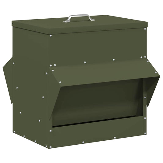Chicken Feeder Olive Green 40.5 x 45 x 41 cm 20 kg