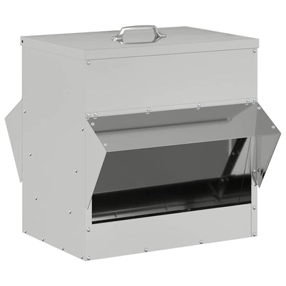 Chicken Feeder Silver 40.5 x 45 x 41 cm Galvanised Steel