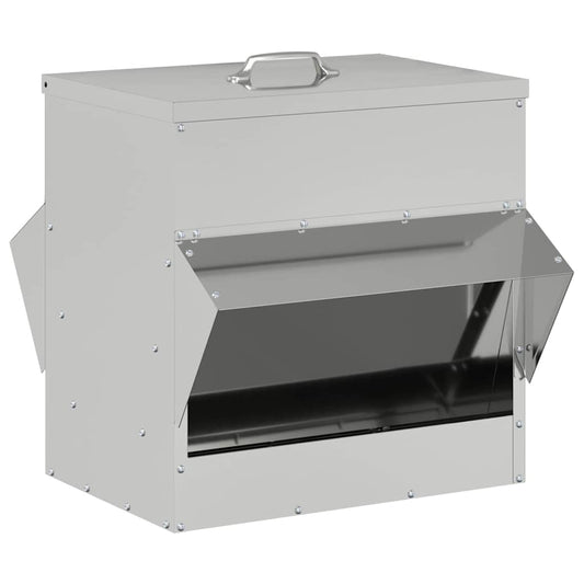 Chicken Feeder Silver 40.5 x 45 x 41 cm 20 kg Galvanised Steel