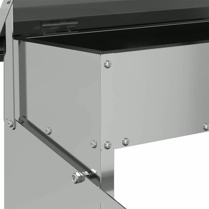 Chicken Treadle Feeder Silver 48.5 x 39.5 x 19 cm