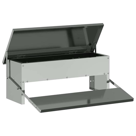 Chicken Treadle Feeder Silver 48.5 x 39.5 x 19 cm 5 kg