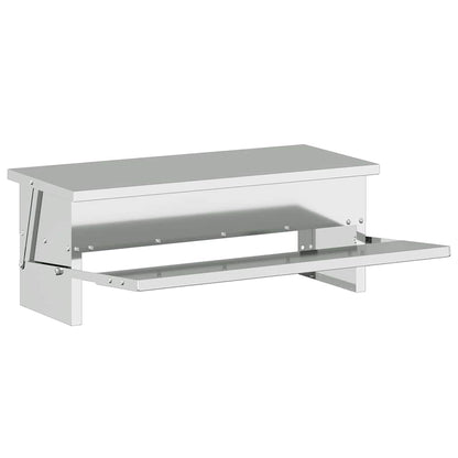 Chicken Treadle Feeder Silver 48.5 x 39.5 x 19 cm