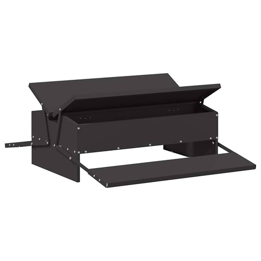 Chicken Treadle Feeder Black 75 x 53 x 20.5 cm 10 kg