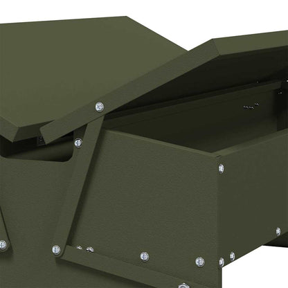 Chicken Treadle Feeder Olive Green 75 x 53 x 20.5 cm