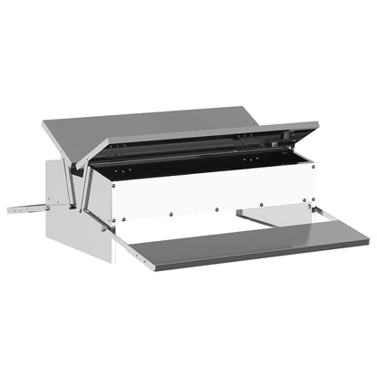 Chicken Treadle Feeder Silver 75 x 53 x 20.5 cm