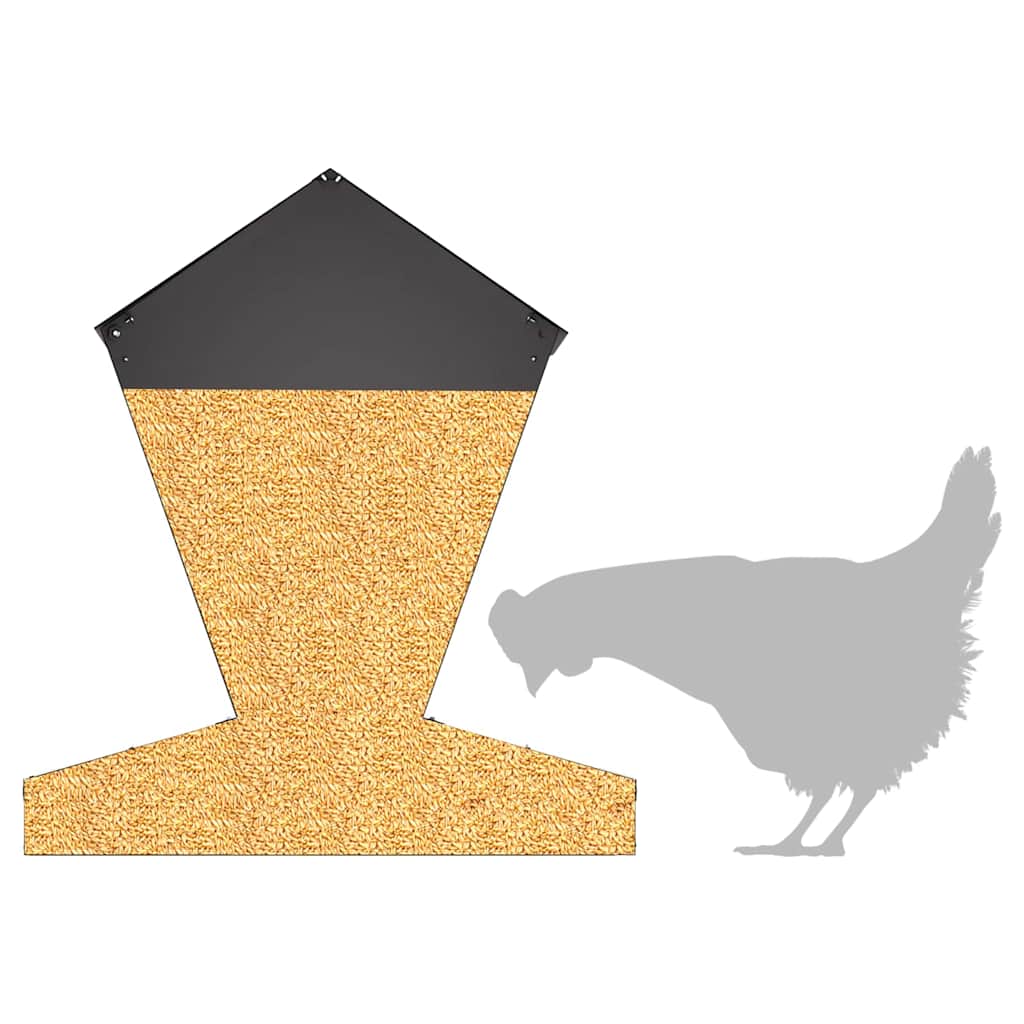 Chicken Feeder Black 40 x 40 x 45 cm Cold-Rolled Steel