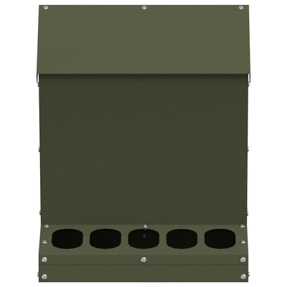 Chicken Feeder Olive Green 30 x 30 x 39 cm Cold-Rolled Steel
