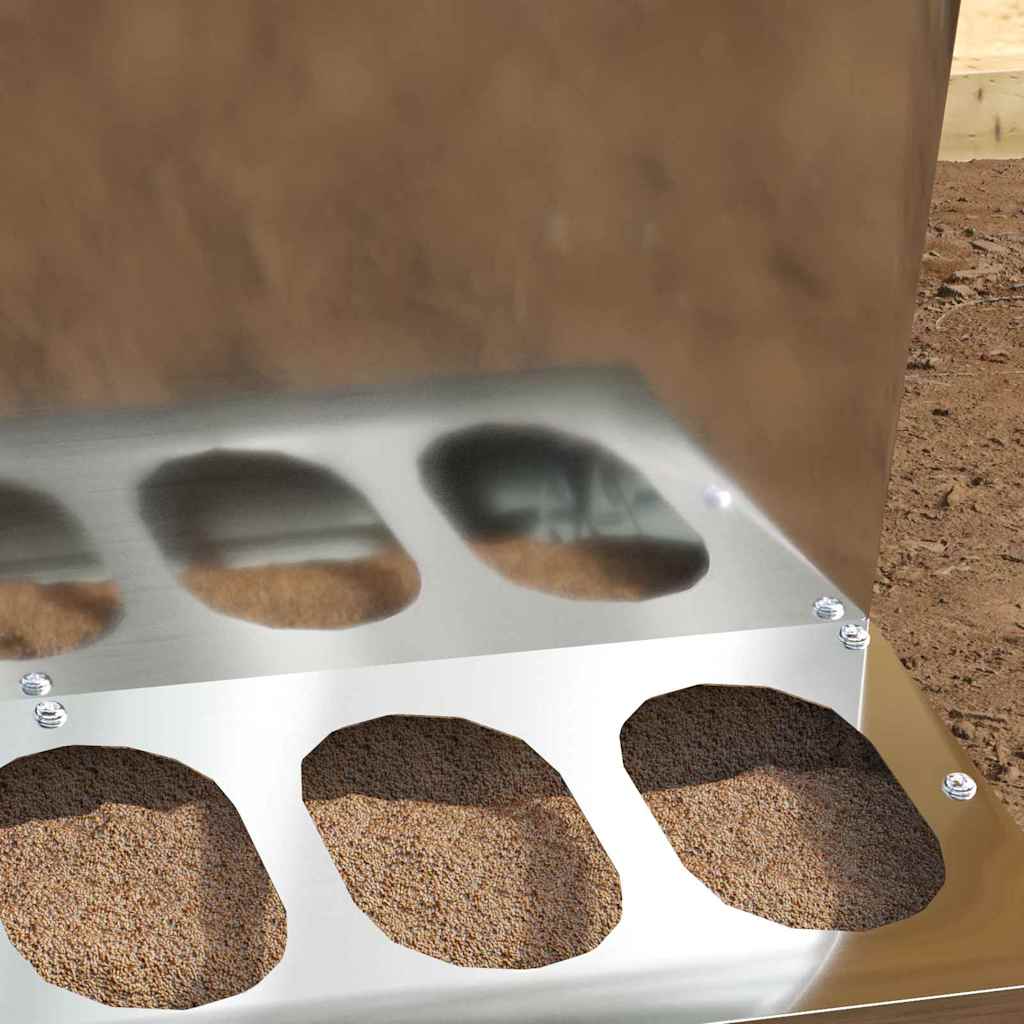 Chicken Feeder Silver 30 x 30 x 39 cm Galvanised Steel