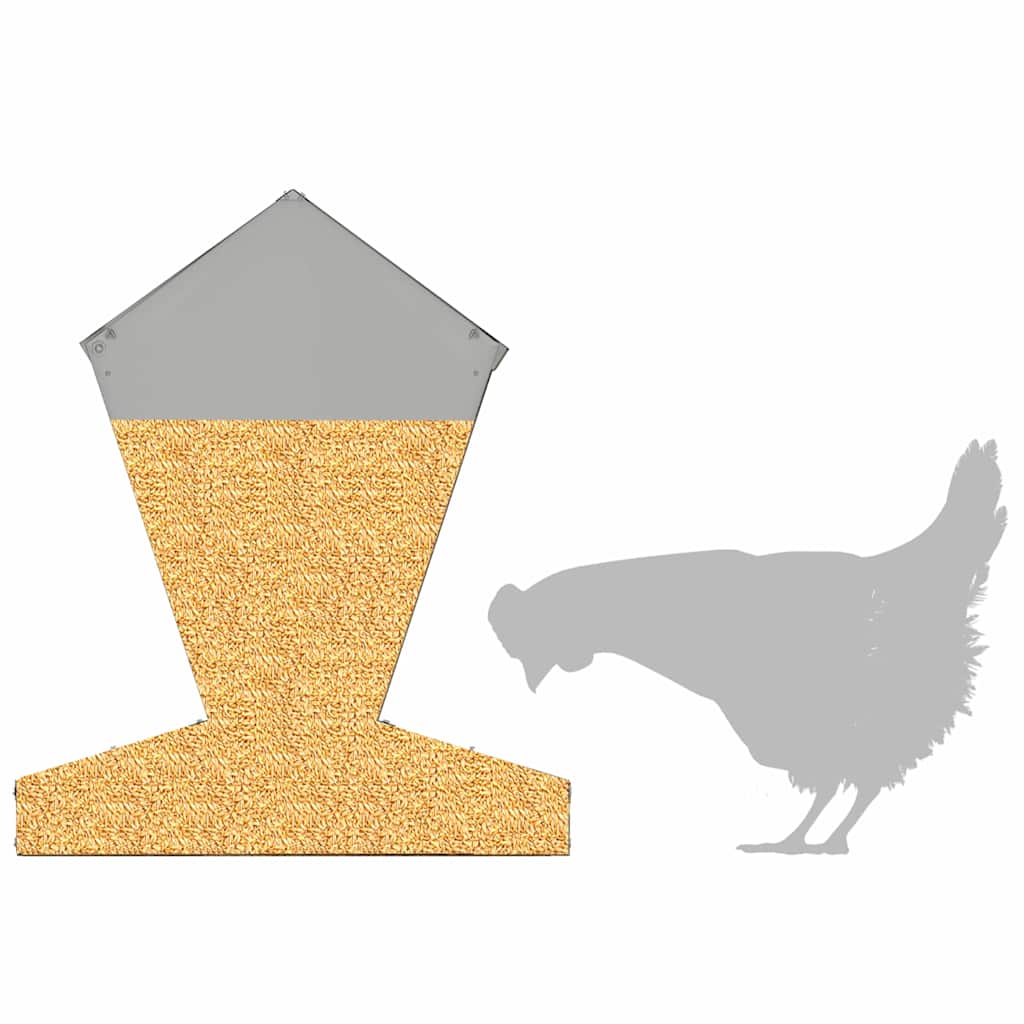 Chicken Feeder Silver 30 x 30 x 39 cm Galvanised Steel